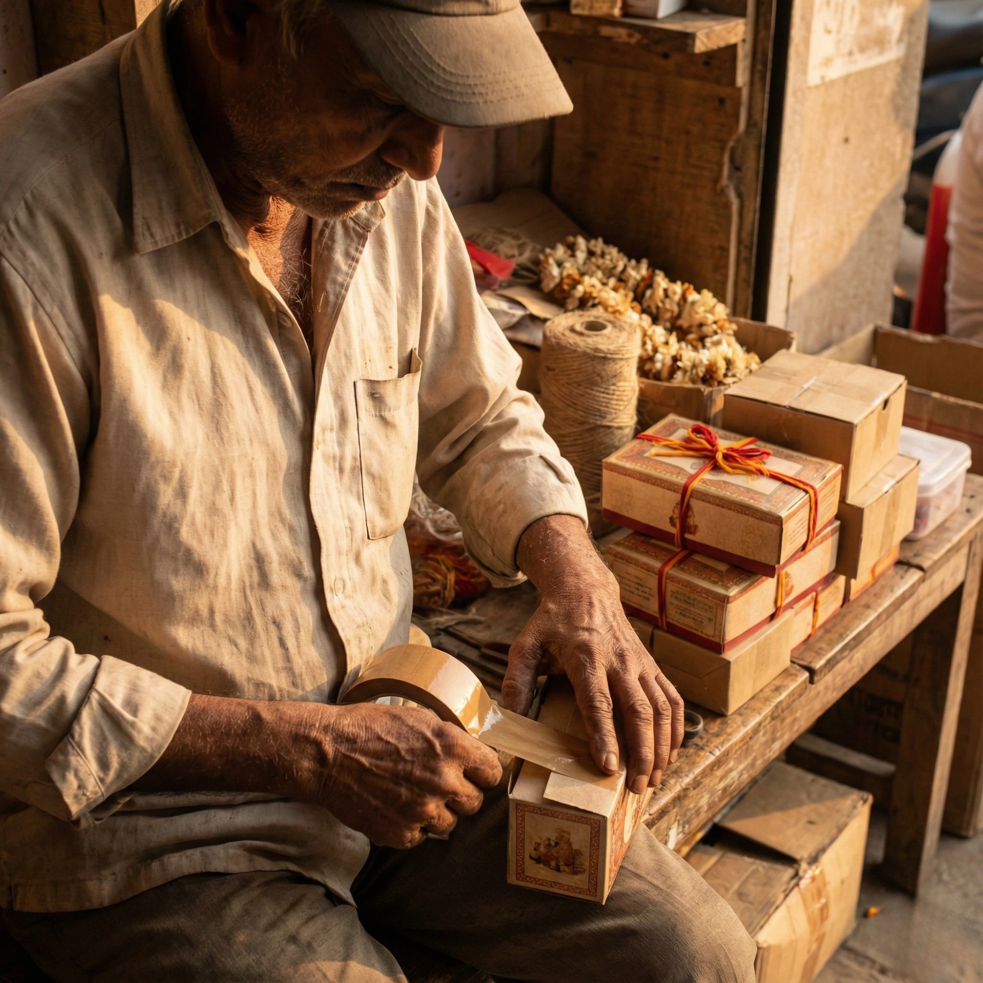 Portrait of Rajesh, artisan at Rasvra